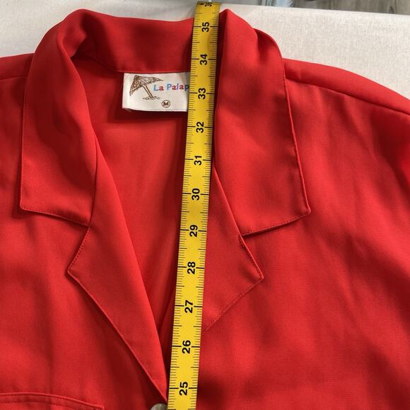 La‎ Palapa Women's Red Sheer Sleeveless Blouse Size M Long Flowy Beachy Resort - Picture 3 of 11
